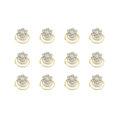 Sanas Pearl Spring Bun Pins – Easy Hair Bun Styling Accessories for Women – 12 Pcs