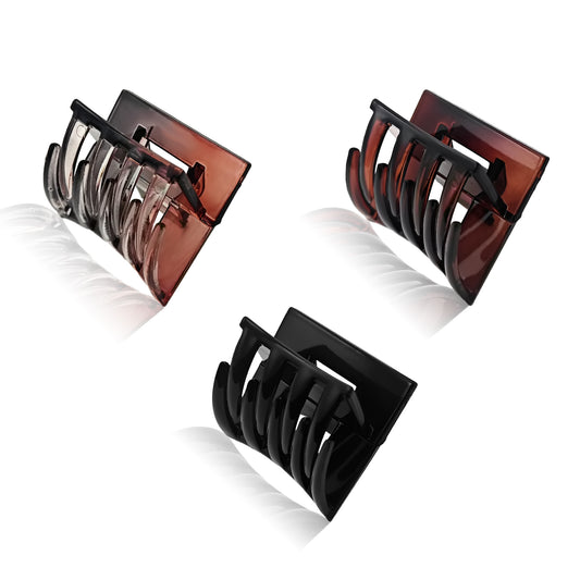 SANAS (3 Pcs) Hair Claw Clips Stylish Aesthetic Clutchers Cute Hair Accessories for Women and Girls Versatile 3 Shades (3 Pcs)