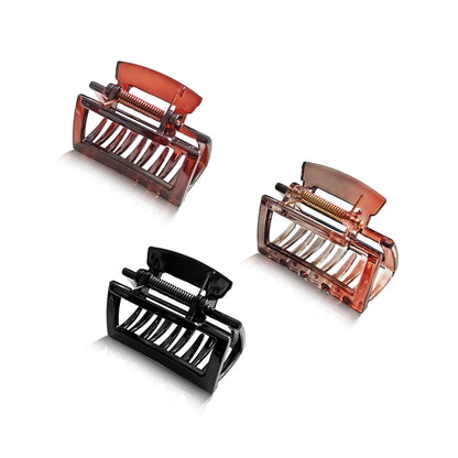 SANAS (3 Pcs) Plastic Hair Claw Clips Stylish Aesthetic Clutchers Hair Accessories for Women and Girls Versatile 3 Shades (3 Pcs)