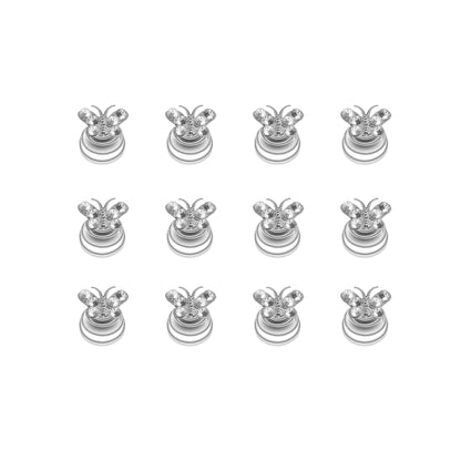 Sanas Crystal Butterfly Hair Bun Pin For Women Pack Of 12