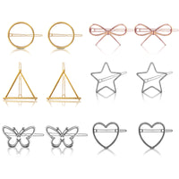 Sanas Hollow Pins Multi-Shape Hair Accessories - 12Pcs