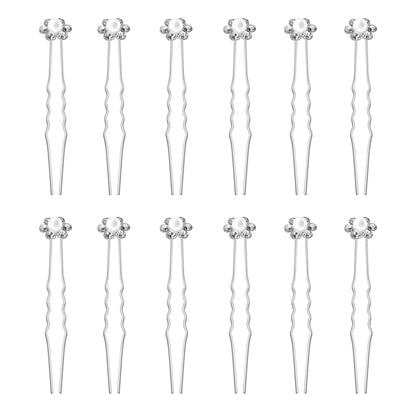 Sanas Pearl Juda Pin Set – CR Silver Bun & Updo Hair Accessories – 12 Pcs