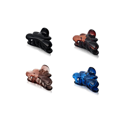 SANAS (4 Pcs) Small Hair Claw Clips Stylish Aesthetic Clutchers Cute Hair Accessories for Women and Girls Versatile 4 Shades (4 Pcs)