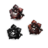 SANAS Flower Claw Clips Set of 3 for Women in Black Brown and Dual Tone Colors
