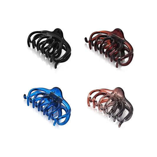 SANAS (4 Pcs) Stylish Small Hair Claw Clips Aesthetic Cute Hair Accessories for Women and Girls Versatile 4 Shades (4 Pcs)