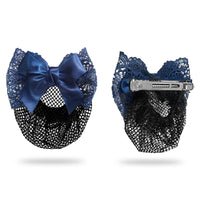 SANAS (1 Pc) Hair Clip Juda Net Elegant Blue Ribbon Hair Accessories for Women (1 Pc)