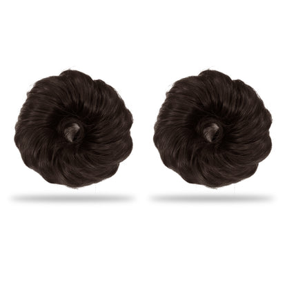 SANAS messy bun hair extension for women brown synthetic hair bun