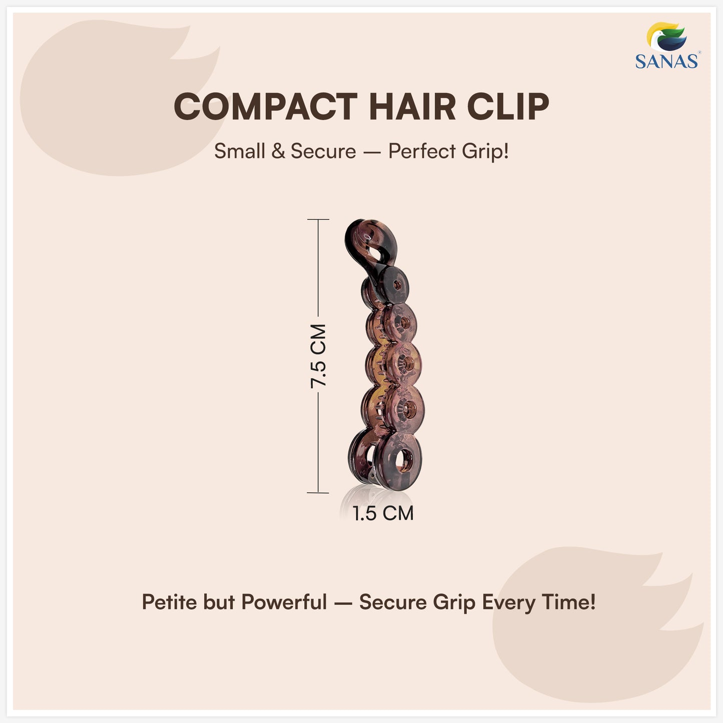 Sanas Small Banana Hair Clip For Womens 4 Pcs
