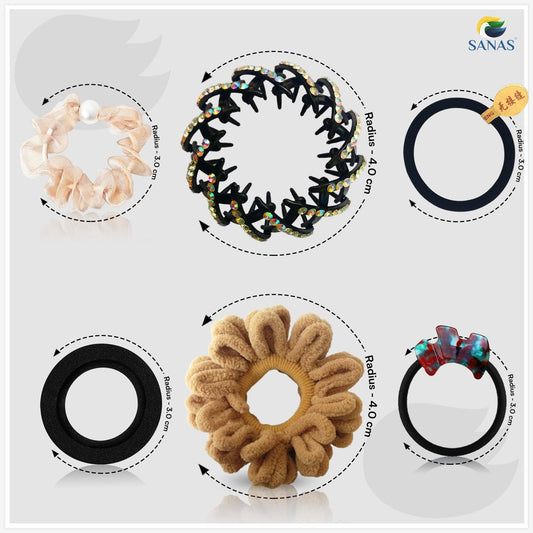 Multicolor Hair Band Combo for Ponytails, Buns and Everyday Hairstyles