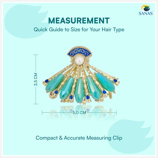 Sanas Blue Stone Hair Clutcher For Women 1 Pc