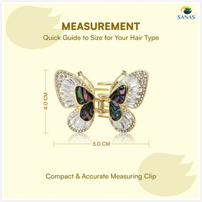 Luxury butterfly hair claw clip with crystal embellishments