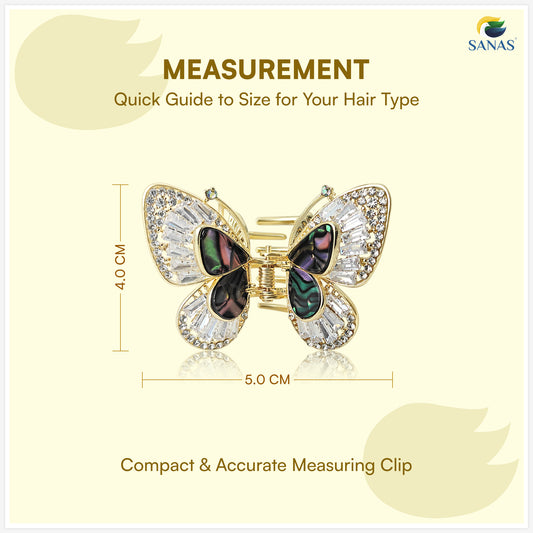 Luxury butterfly hair claw clip with crystal embellishments