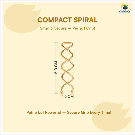 Sanas Spiral Hair Pins Golden 10 Pcs