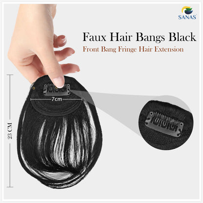Sanas Black Clip In Bangs - 1Pc