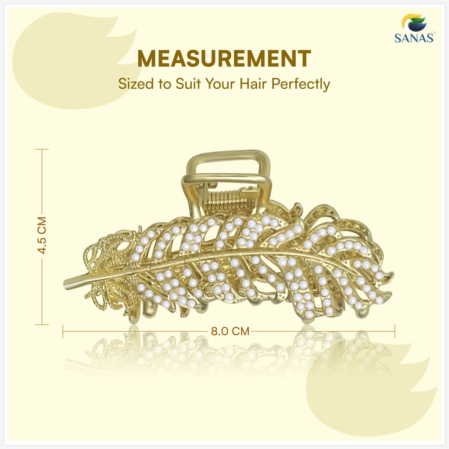 SANAS (1 Pc) Pearl Hair Clip Stylish Hair Accessories for Women (1 Pc)