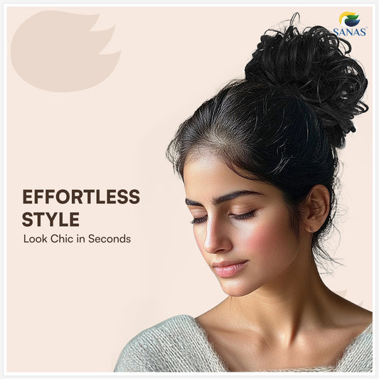 Natural looking messy bun hairstyles with instant volume hair extension