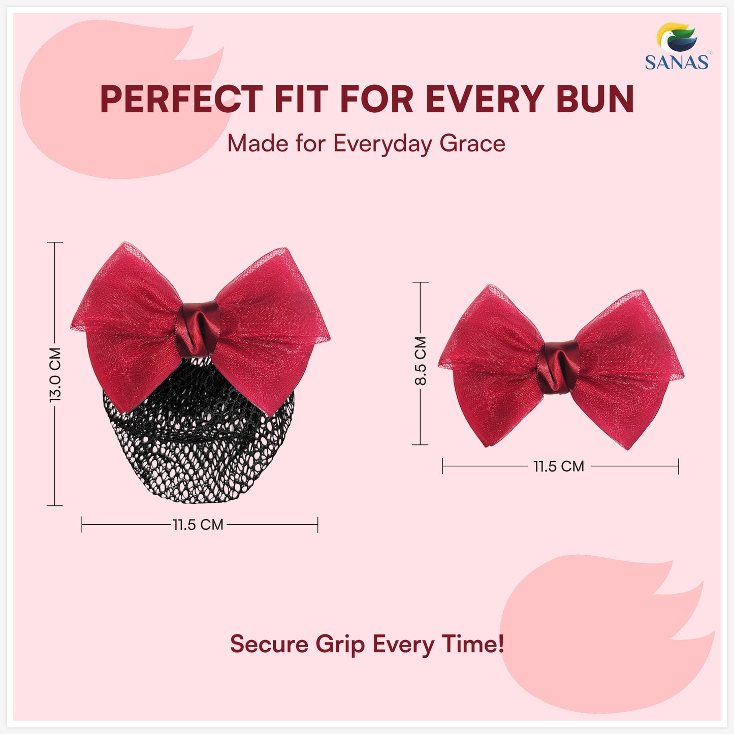 SANAS (1 Pc) Hair Clip Juda Net Shiny Red Mesh Pattern Hair Accessories for Women (1 Pc)