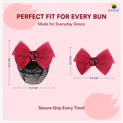 SANAS (1 Pc) Hair Clip Juda Net Shiny Red Mesh Pattern Hair Accessories for Women (1 Pc)