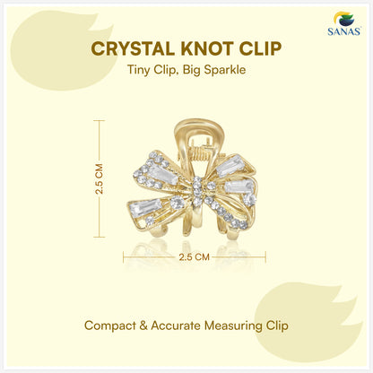 Sanas Tiny Crystal Knot Hair Clip For Women 1 Pc