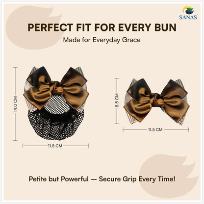 Sanas hair clip juda net brown for women (1Pc)