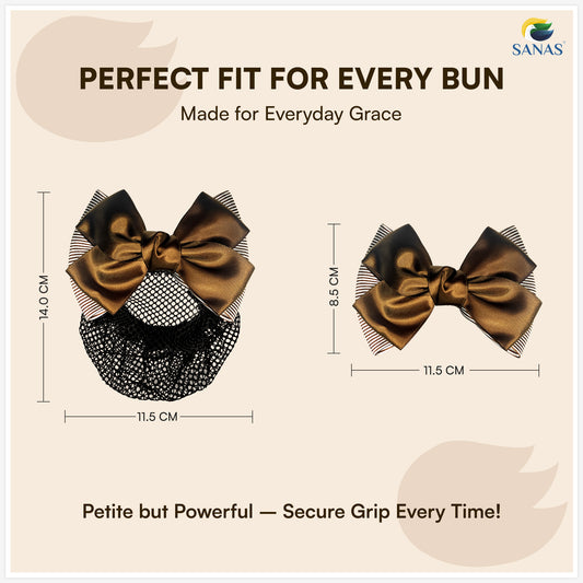 Sanas hair clip juda net brown for women (1Pc)