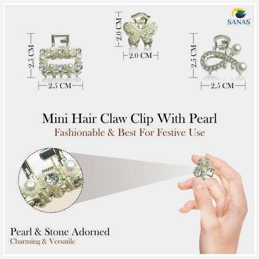 Sanas Small Stone Clips for Hair 7Pcs