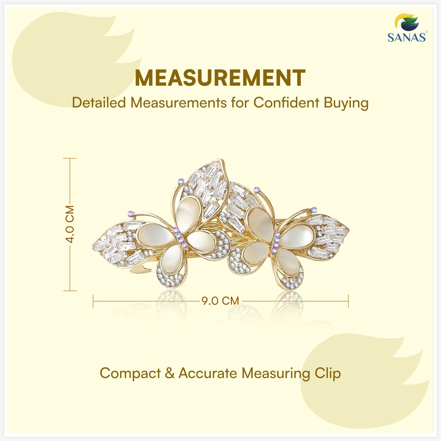 Sanas Dual Butterfly Gemstone For Women 1 Pc
