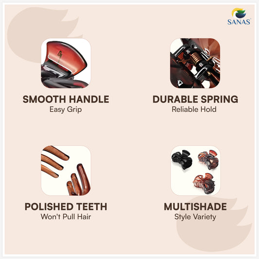 SANAS (3 Pcs) Bow Hair Clips Stylish Aesthetic Clutchers Cute Hair Accessories for Women and Girls Versatile 3 Shades (3 Pcs)