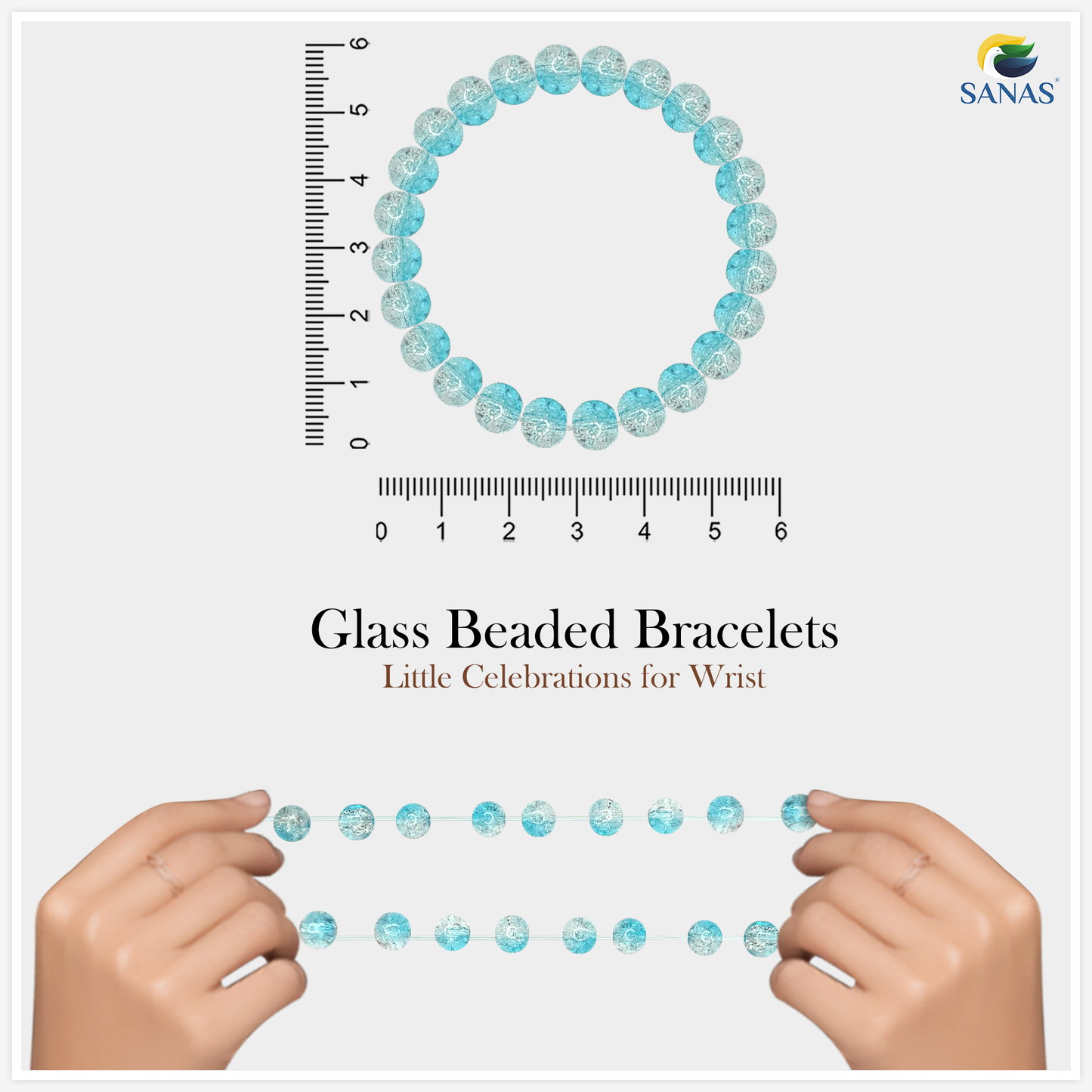 Multicolor beaded bracelets set for girls and women