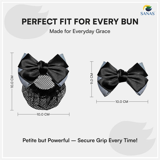 Sanas Blue Barrette Bow Net (Navy Blue) 1 Pc