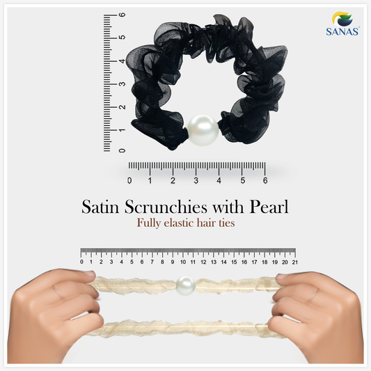Sanas Pearl Hair Scrunchie - 5Pcs