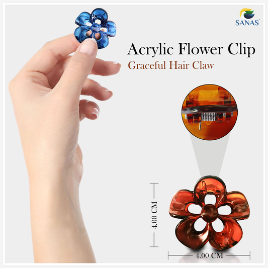Sanas Flower Twisted Hair Clip - 4Pcs