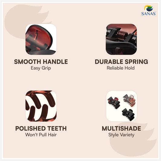 SANAS (3 Pcs) Bow Hair Clips Stylish Korean Claw Clips Aesthetic Cute Hair Accessories for Women and Girls Versatile 3 Shades (3 Pcs)