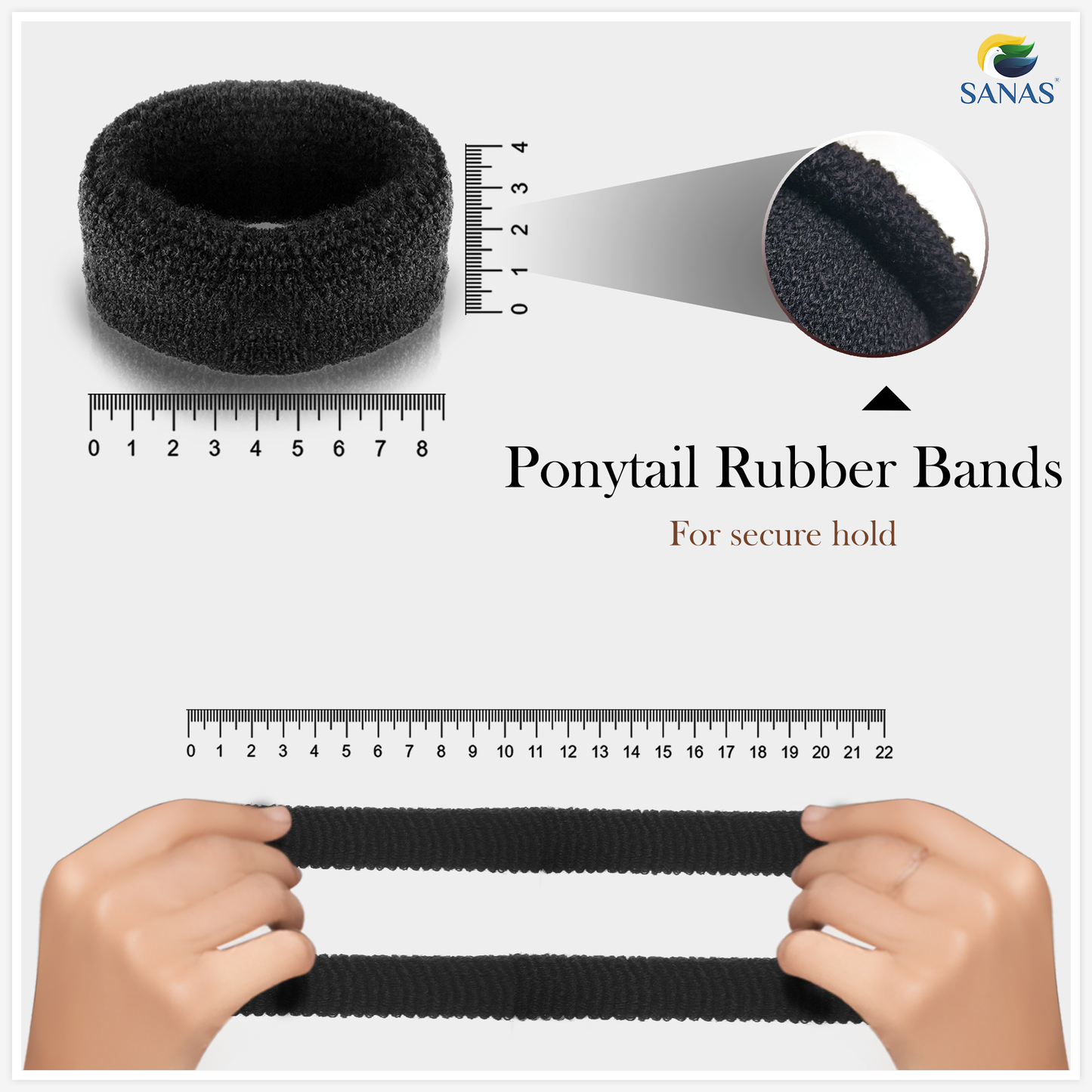 Sanas Thick Rubber Bands For Women and Girls - 2Pcs