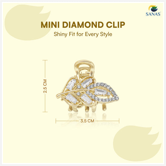Small Hair Clutcher Gold Rhinestone Hair Accessory for Wedding