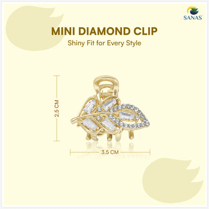 Small Hair Clutcher Gold Rhinestone Hair Accessory for Wedding