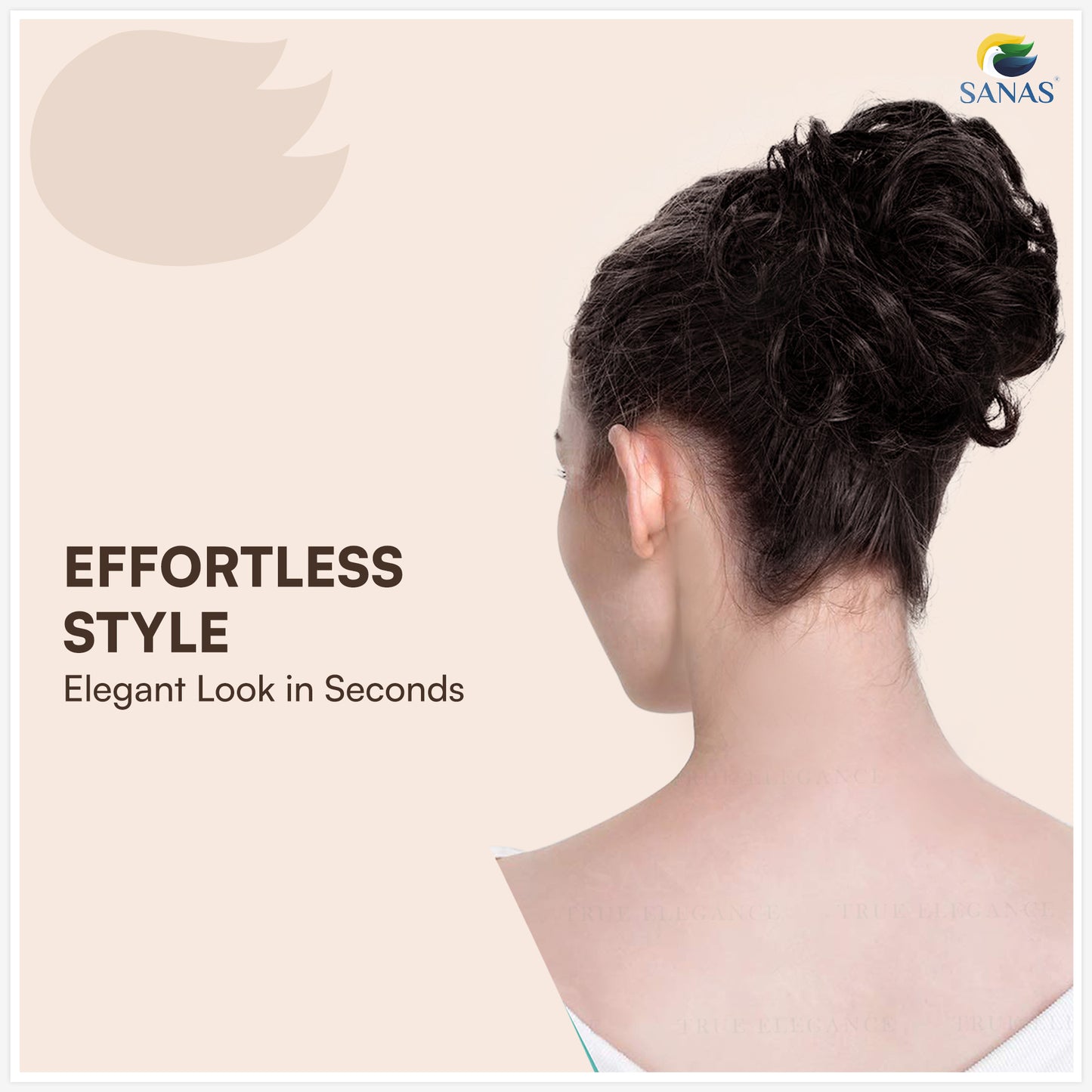 Sanas brown messy bun hair extension pack of 4
