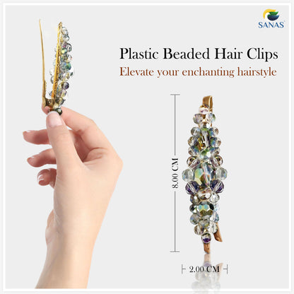 Sanas Beaded Hair Clips for Women - 3Pcs