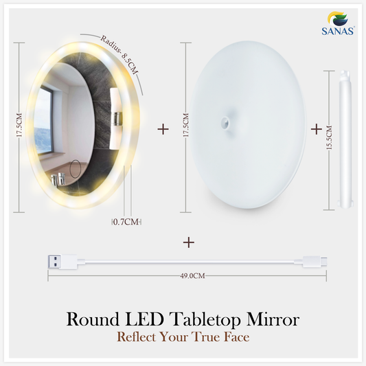 Sanas Table LED Makeup Mirror - 1Pc