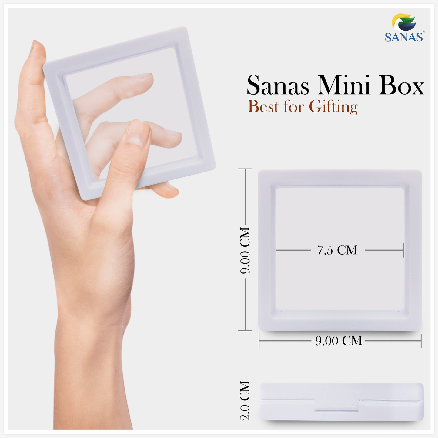 Sanas White Acrylic Shadow Box - 10Pcs
