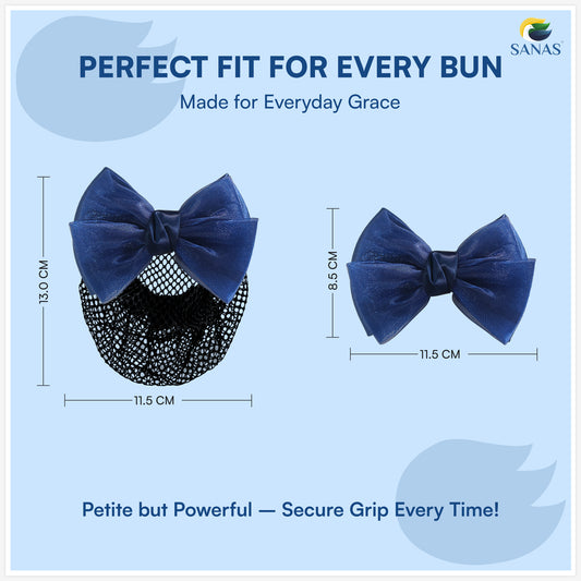 Sanas Hair Clip Juda Net For Women Shiny Blue Mesh Pattern (1Pc)