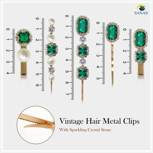 Sanas Rhinestones Decorative Hair Pins - 5Pcs