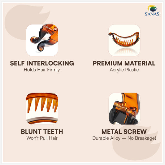 Sanas Rhinestone Crab Clip For Women 1Pc