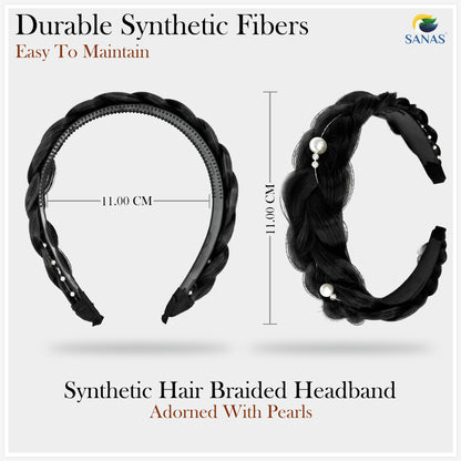 Sanas Artificial Hair Braided Hairband - 1Pc