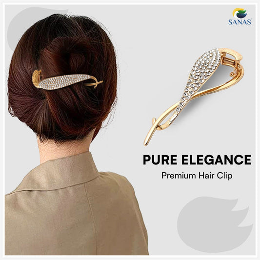 Sanas Diamond White Banana Hair Clip Hair Accessories - 1Pc