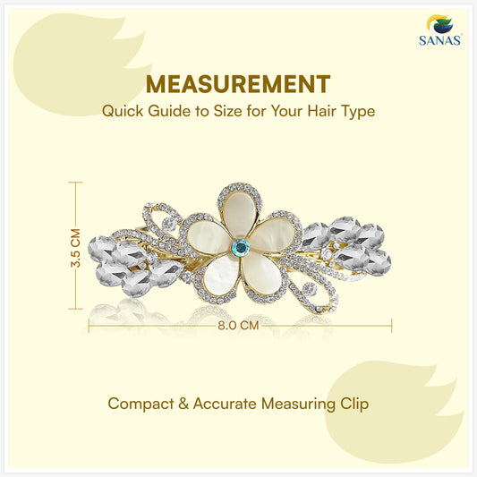 Sanas Golden Crystal Barrette For Women 1 Pc