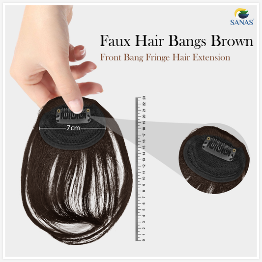 Sanas Brown Hair Bangs Extension - 1Pc