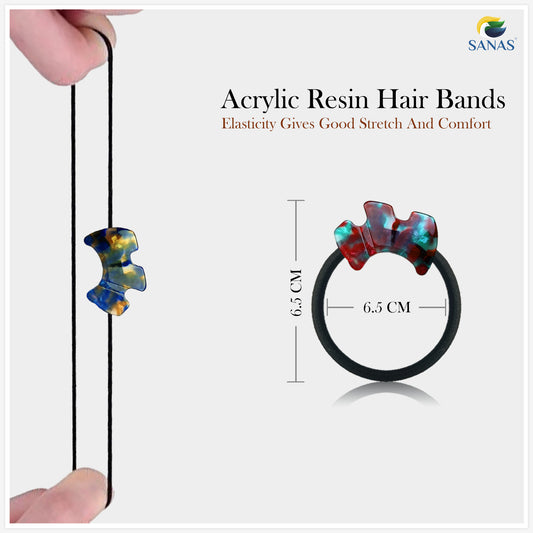Sanas Resin Rubber Bands for Girls 10Pcs