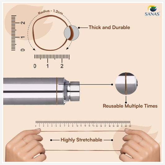 Sanas Medium Elastic Rubber Dark Brown 1100 Pcs