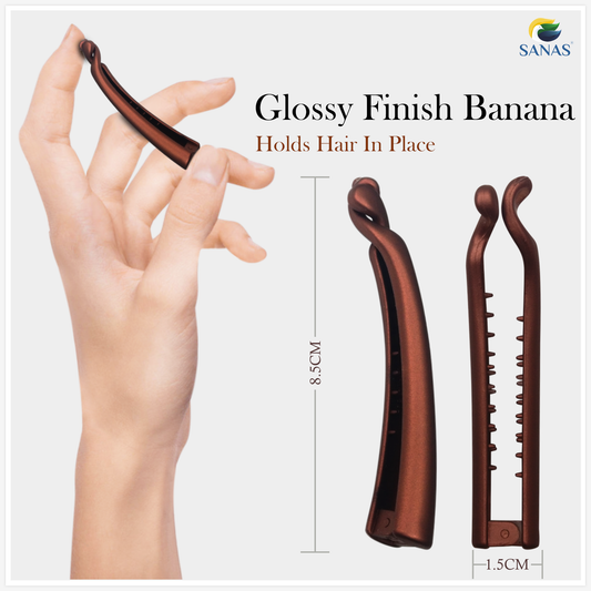 Korean acrylic banana hair clips with self lock grip